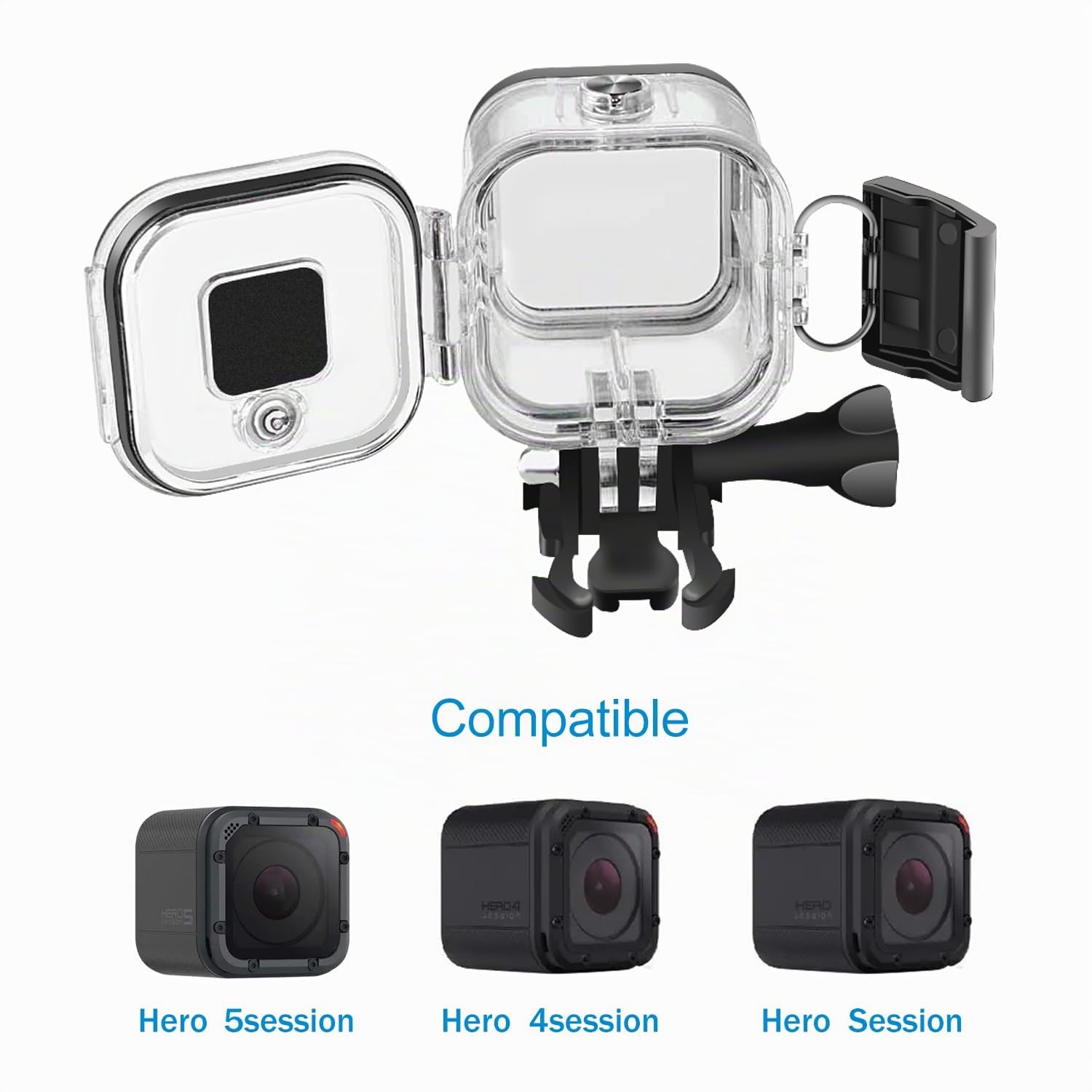 Suptig Boîtier étanche de, adapté à la GoPro Hero4 Session, Hero Session caméra de Sport en Plein air 5 Session, Etanche à 60 mètres