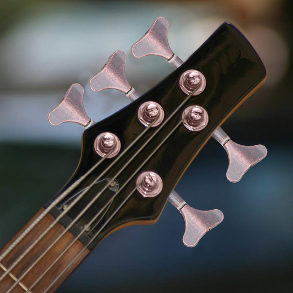zalati Bass-Stimmgerät, 4 Stück, Stimmwirbel für Saiten, Bass, Gitarre, 2R2L, kupferfarben