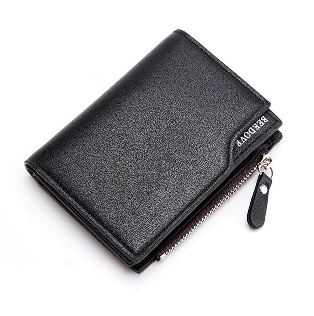 Men's Zipper Short Wallet Multifunctional Vertical Mini Wallet New