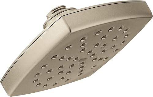 Moen Voss S6365BN - Cabezal de ducha de lluvia de una sola función de níquel cepillado de 6 pulgadas con tecnología de inmersión, S6365BN
