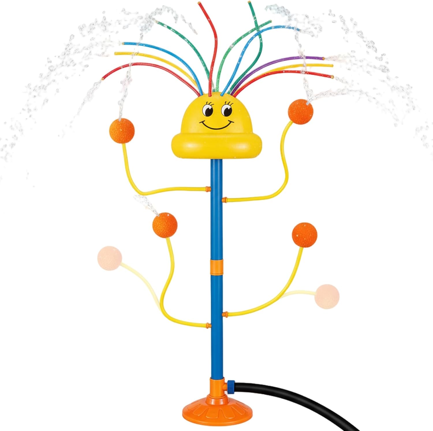 Dancing Outdoor Water Sprinkler for Kids, Water Toy with 8 Wiggle Tubes & 4 Nozzles for Kids and Pets