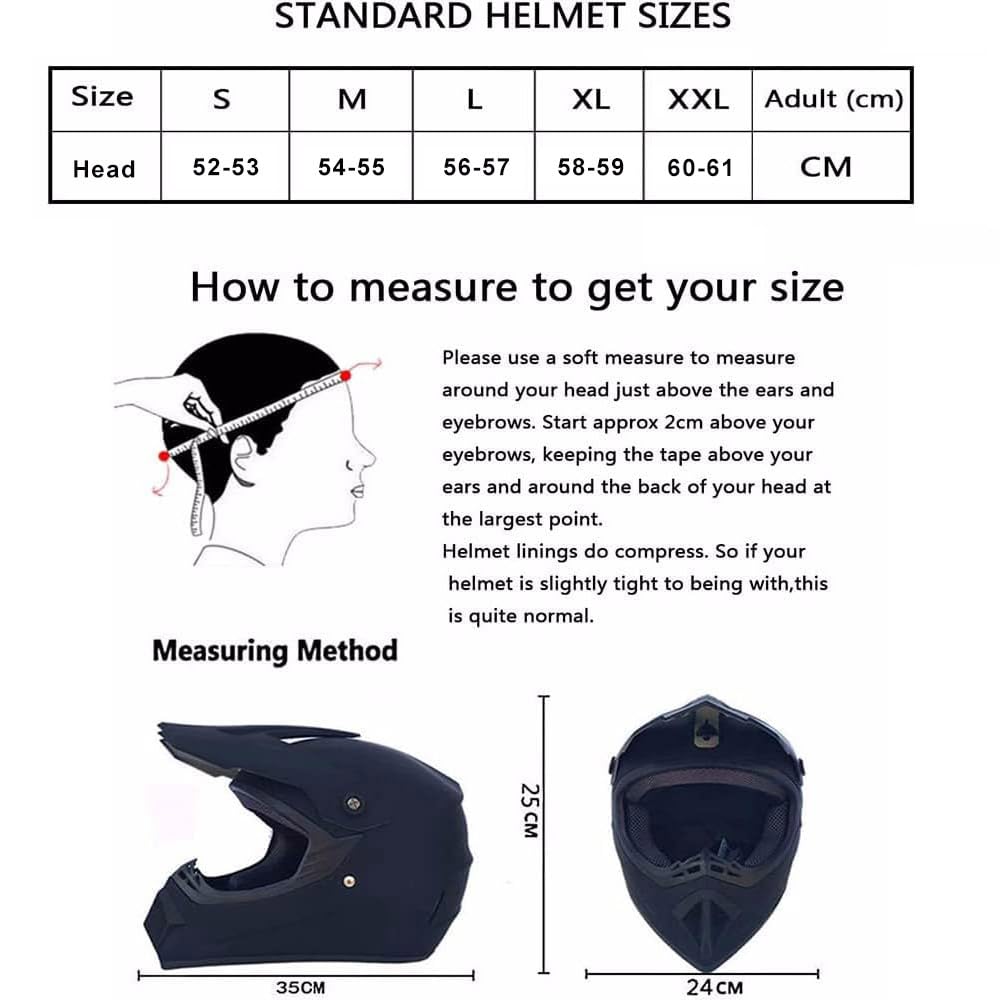 Jugend Motorradhelm Motocross Helm Kinder Erwachsene Cross Helms Herren ATV Motorradhelm MX Enduro Full Face MTB Helm DOT/ECE-Zertifizierter Mit Brille Maske Handschuhe Downhill Helm,Black/D-S