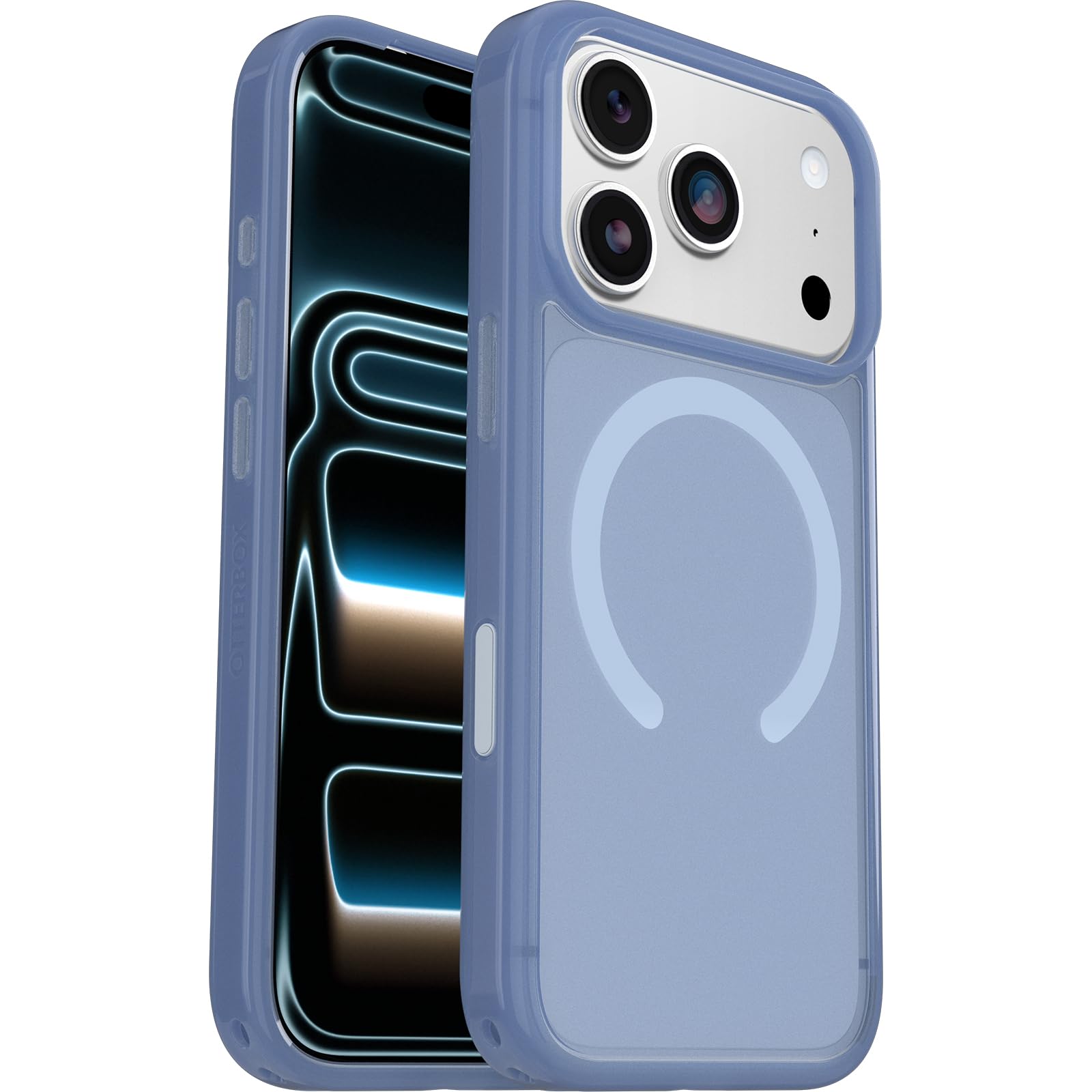 OtterBox Symmetry Series Clear MagSafe Case for iPhone 17 Pro, Shockproof, Drop proof, Protective Thin Case, 3x Tested to Military Standard, Blue