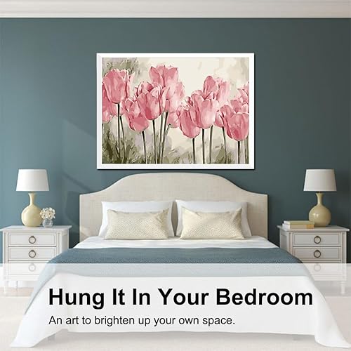 Miniatura 218 de Baisite 1112 Pintura por números, para adulto, principiante, niño, 12 pulgadas de ancho x 16 pulgadas de largo, 2 lienzos, 8 pinceles de madera