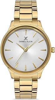 ساعة أنالوج حريمي بمينا فضي وسوار ذهبي من دانيال كلاين DK.1.13250-3 تناظري