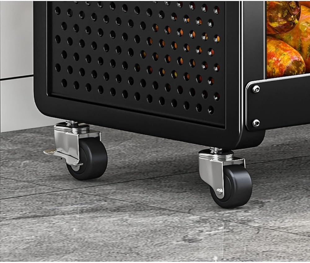 Carrito de cocina rodante de metal con ruedas para verduras y frutas, organizador de estantes multiusos