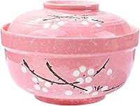 Vista 1 de Tazones de cerámica para ramen con tapas, cuenco de fideos instantáneos de porcelana grande japonesa con tapa para sopa, arroz y gachas de avena