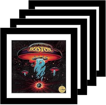 Creative Picture Frames - 15"x15" LP Vinyl Record Frame Display, Music Album Cover Holder, Stunning Wall Art Decor w/White Mat, Dust-free Glass, and Wall Hanger for Musicians & Music Lovers, 4-Pack