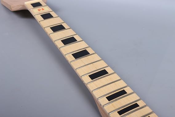 Yinfente Electric Guitar Neck Replacement 22 Fret 24.75 Inch DIY Guitar Paddle head Maple Mahogany wood