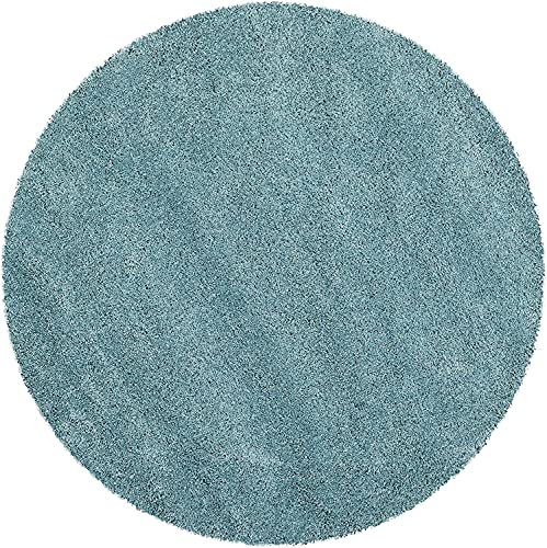 Image of CD Carpet Anti Slip Shaggy Fluffy Fur Rugs and Carpet for Living Room Bedroom Kids Room Plain Circle Carpets for Home with 2 Inch Thickness (Color T Blue Size 7x7 Feet Round)