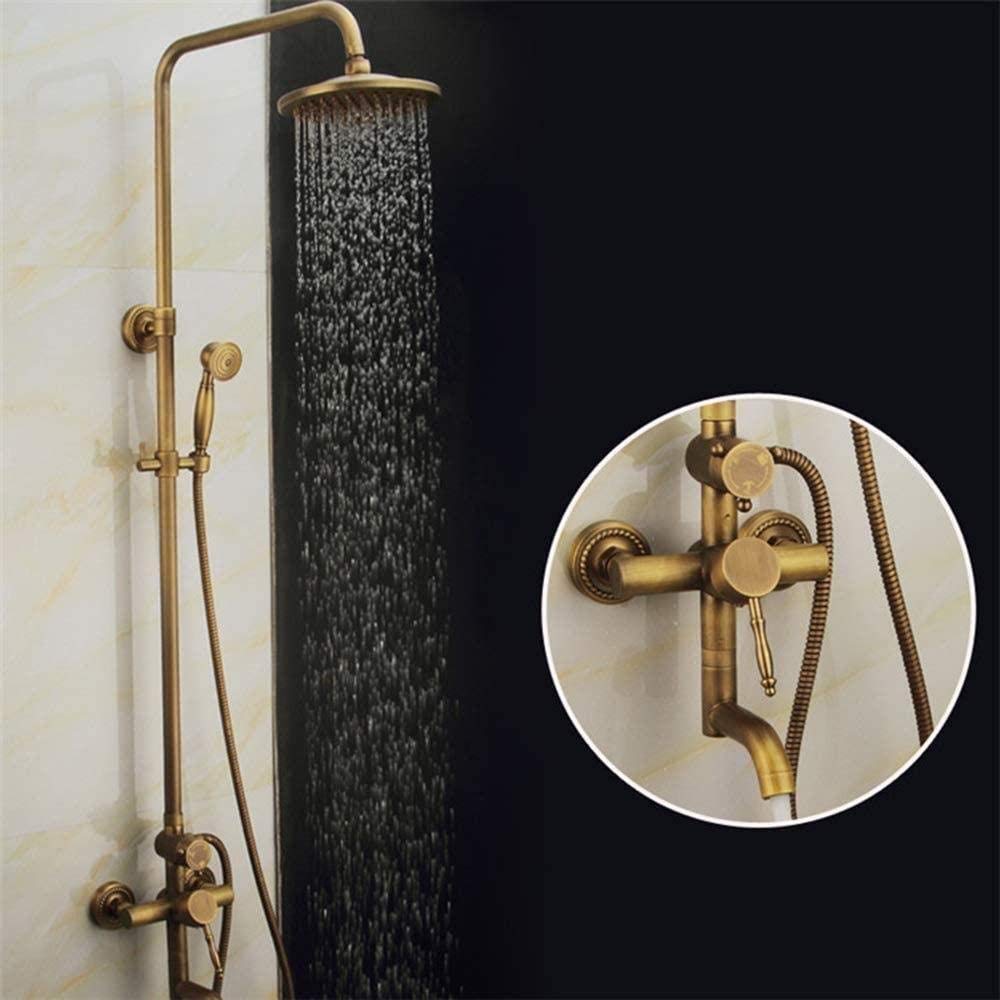 Ensemble de douche de salle de bain antique bronze avec système de suralimentation