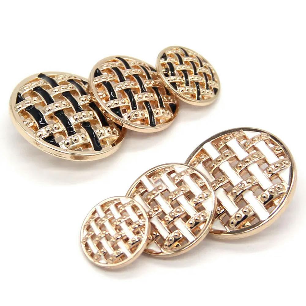 Boutons ronds à tige en métal doré de 15/20/25 mm for manteau