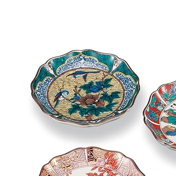 九谷焼/ 新品 5.8号 皿揃 山桜に鳥 | - 九谷焼通販 陶らいふ｜九谷焼の販売専門店
