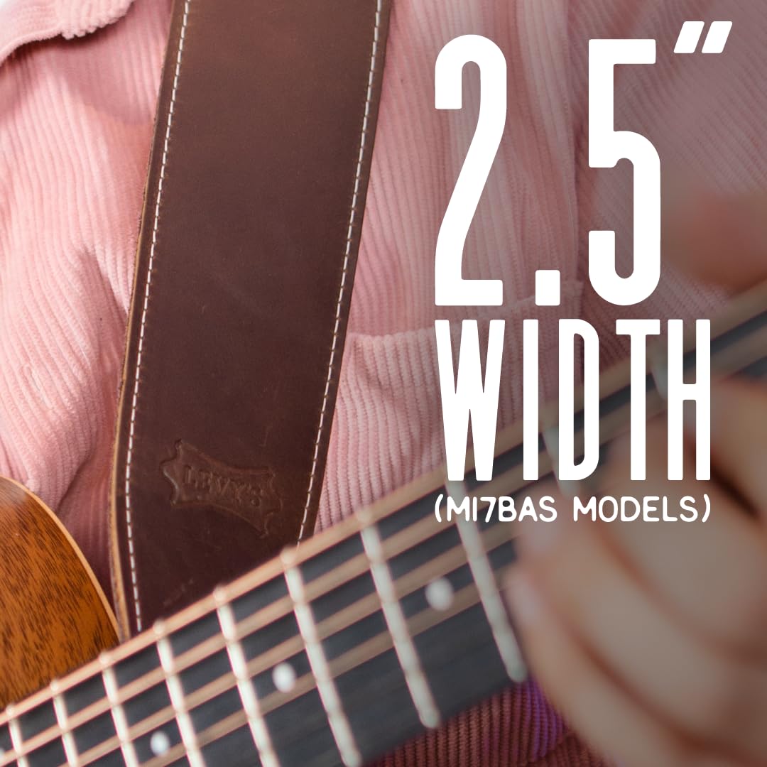Levy's Leathers - Correa para guitarra (6,35 cm de ancho, piel de mantequilla)
