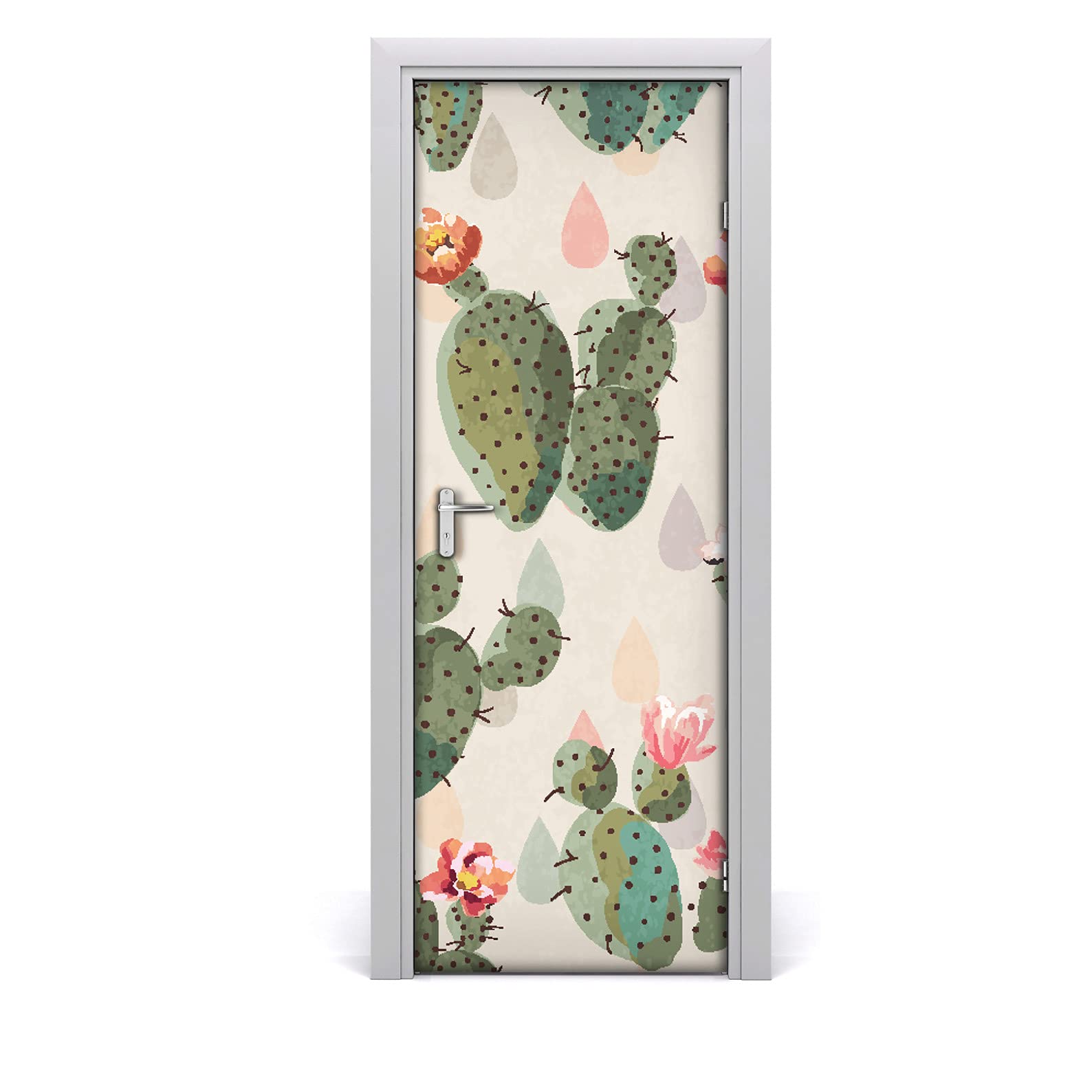 Papier peint sur la porte mural autocollant 85x200 cm Coloray Cactus