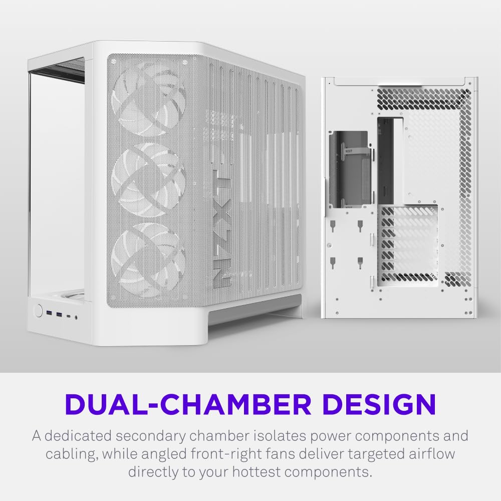 Amazon.com: NZXT H6 RGB+ - Compact Dual-Chamber ATX PC Case