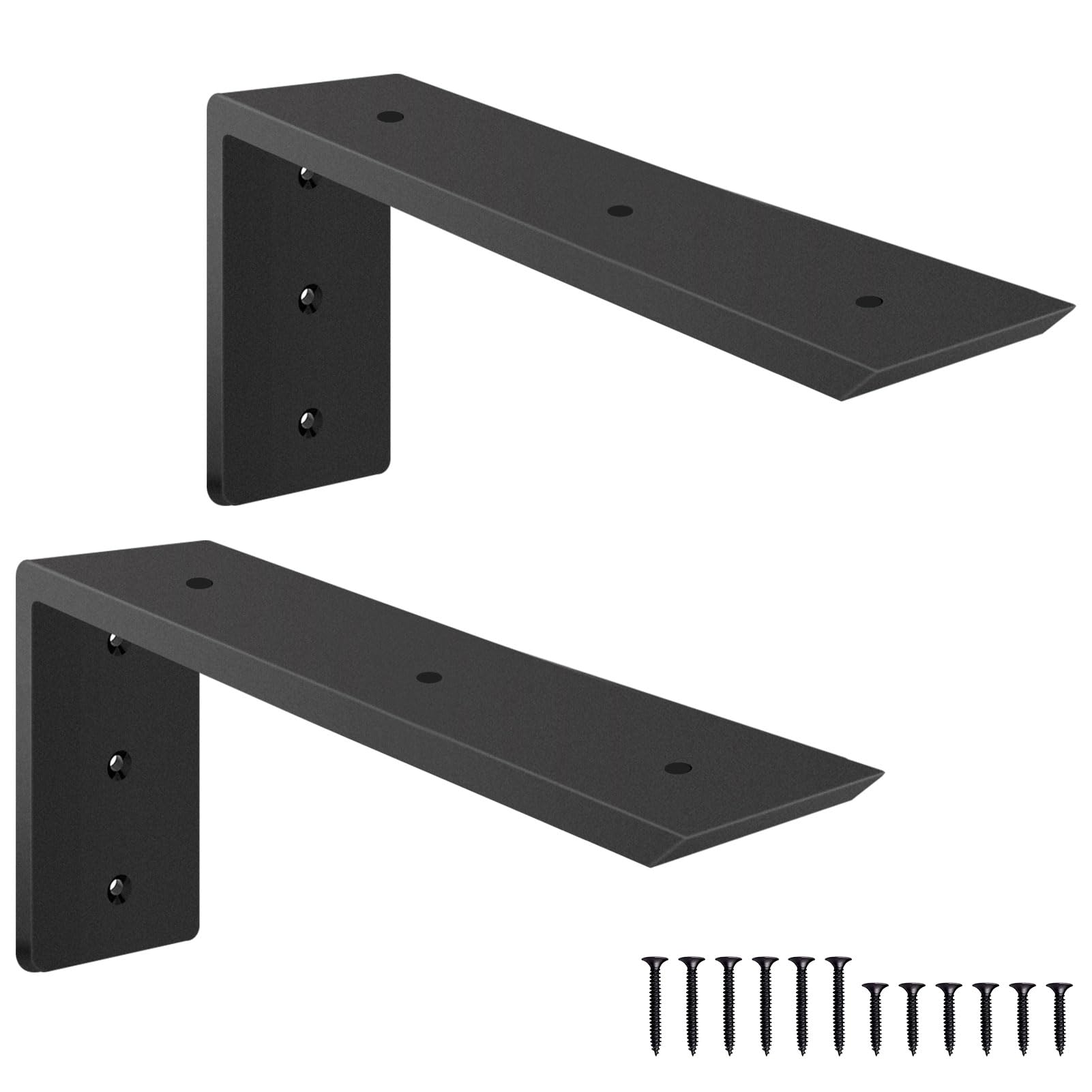 Countertop Support Brackets, Heavy Duty L Shelf Bracket 12'' x 6'' x2.5'' for Granite, Holds up to 300 lbs, L Bracket for Quartz, Granite, Wood, Concrete and Laminate Countertops(2 Pack)