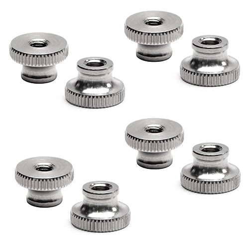 MroMax Tuercas moleteadas para pulgar M5 con agujero pasante pomos redondos acero inoxidable 304 paquete de 8