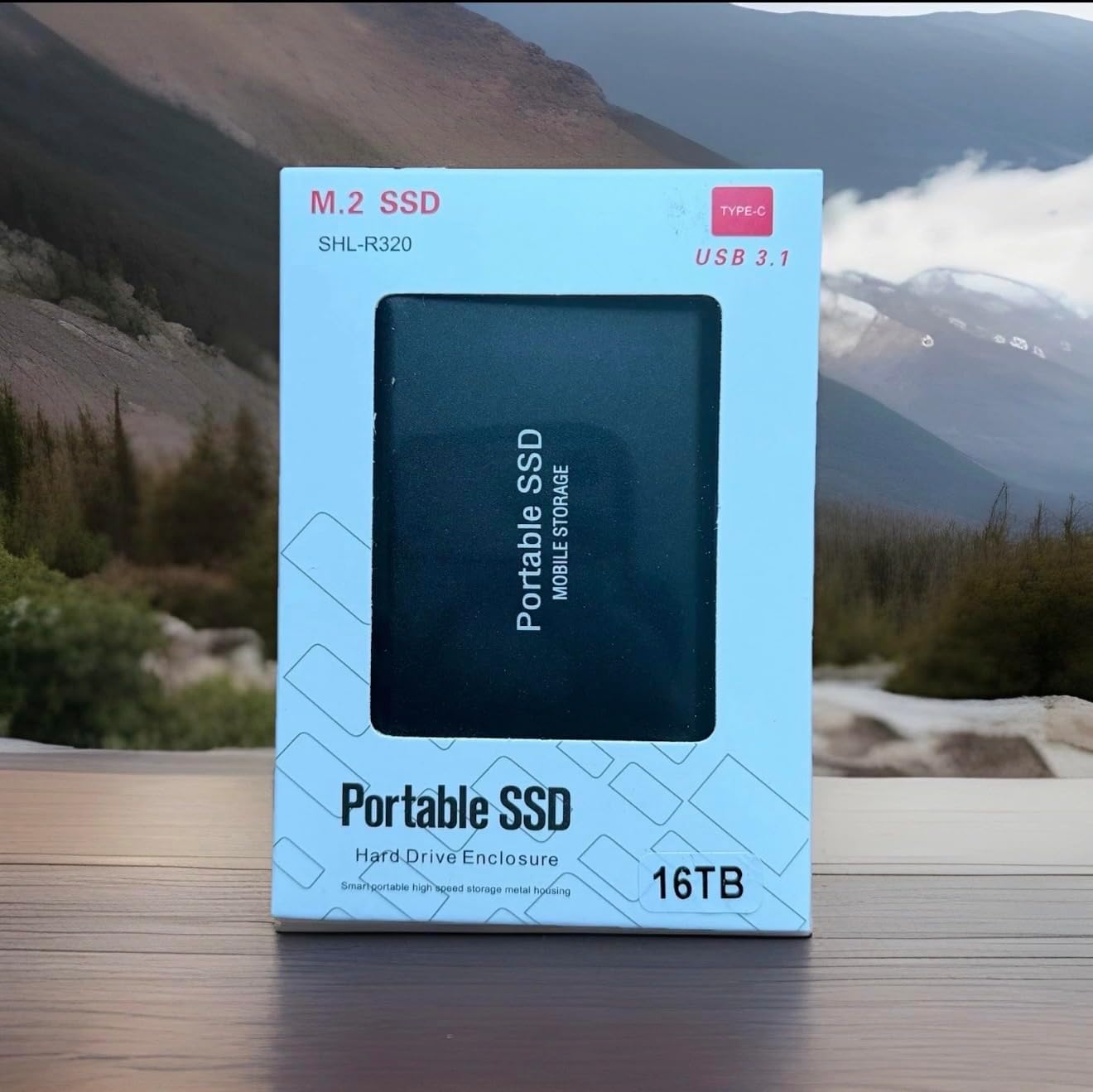 Portable SSD External Hard Drive, 16TB USB 3.1 Type-C Mobile Storage for PC, Laptop, Phones, Compatible with Windows, Mac, Android, iOS
