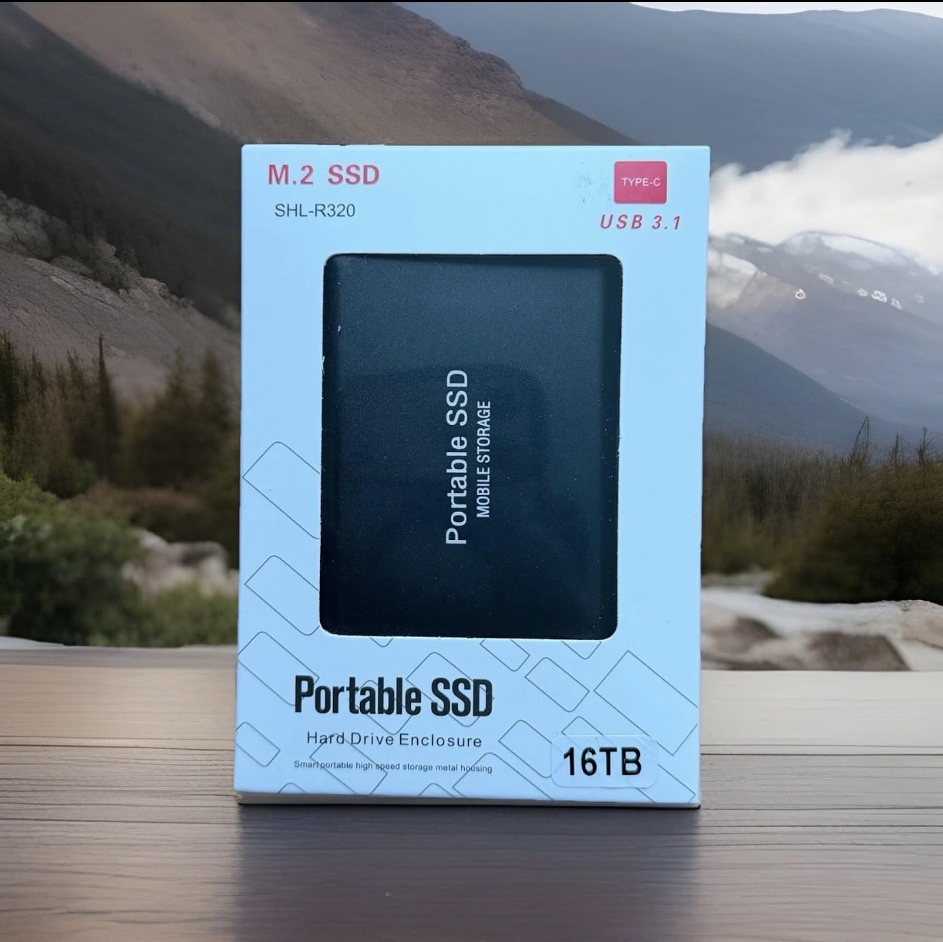 Portable SSD External Hard Drive, 16TB USB 3.1 Type-C Mobile Storage for PC, Laptop, Phones, Compatible with Windows, Mac, Android, iOS