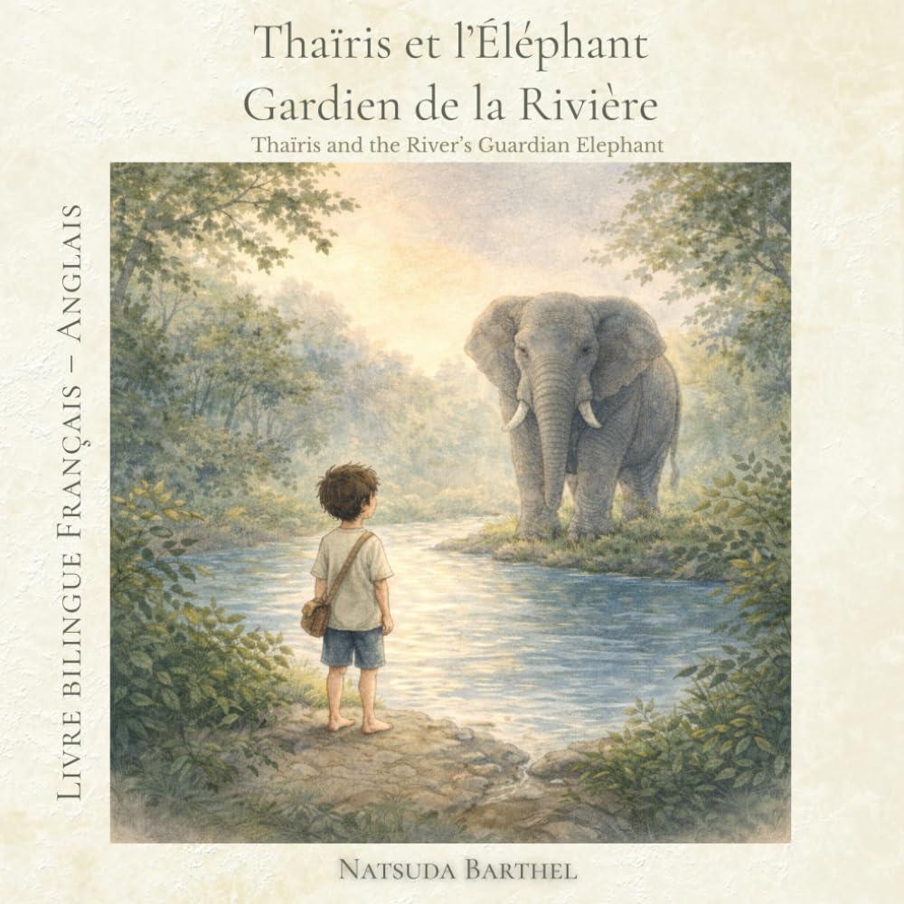 Thaïris et l’Éléphant Gardien de la Rivière: Livre jeunesse bilingue français – anglais