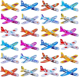 KIDSZONE 25/50/100 Pcs Foam Gliders Planes Toys for Kids, Paper Airplane, Party Favors Goodie Bag Stuffers, Outdoor Flying Toys, Bulk for Classroom Prizes Boys and Girls Gift (Set of 50)