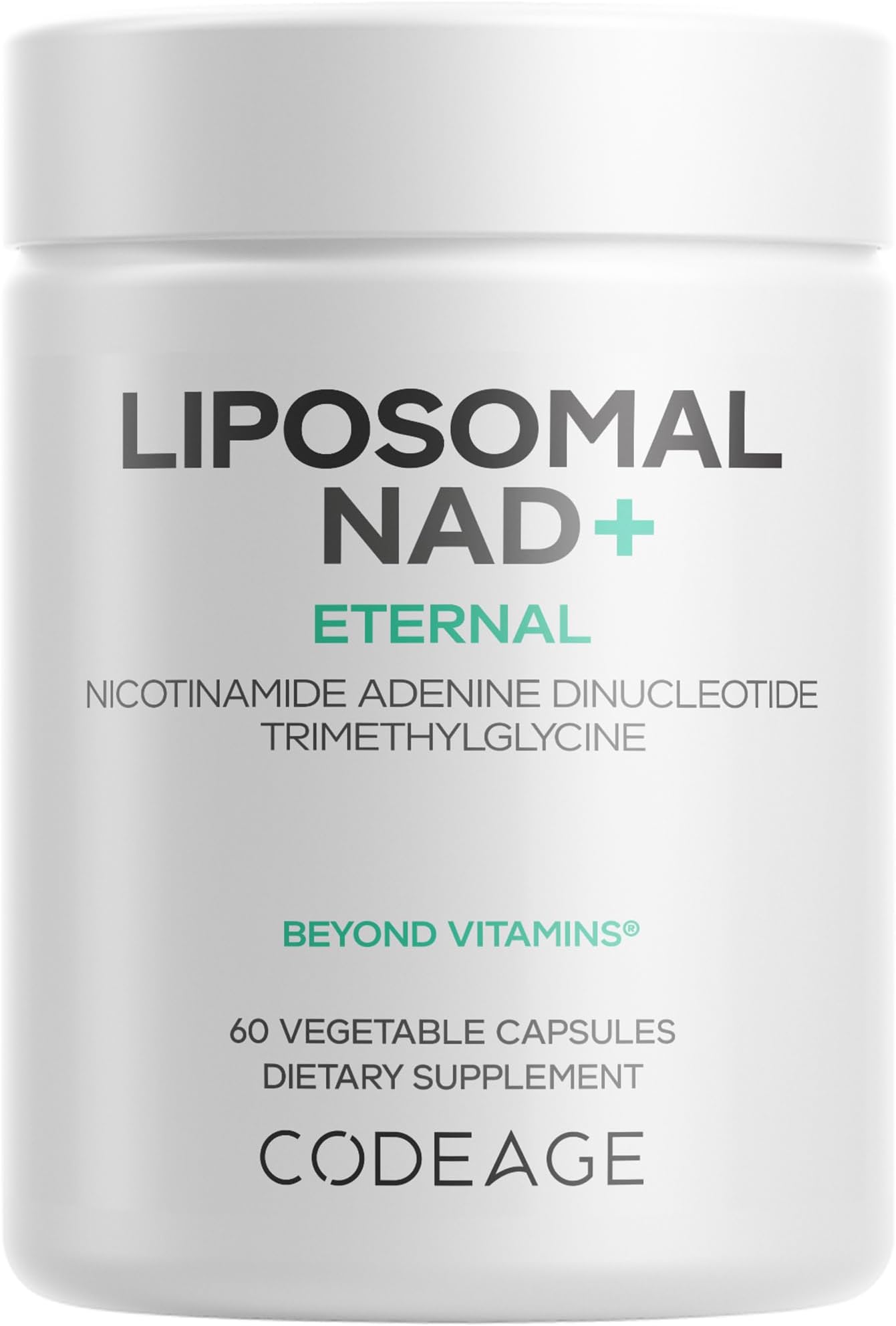 Liposomal NAD+ Supplement - NAD Nicotinamide Adenine Dinucleotide Coenzyme Pills - 500 mg NAD+ Per Serving & Betaine Anhydrous - Liposomal Delivery - Vegan, Non-GMO, Gluten-Free - 60 Capsules