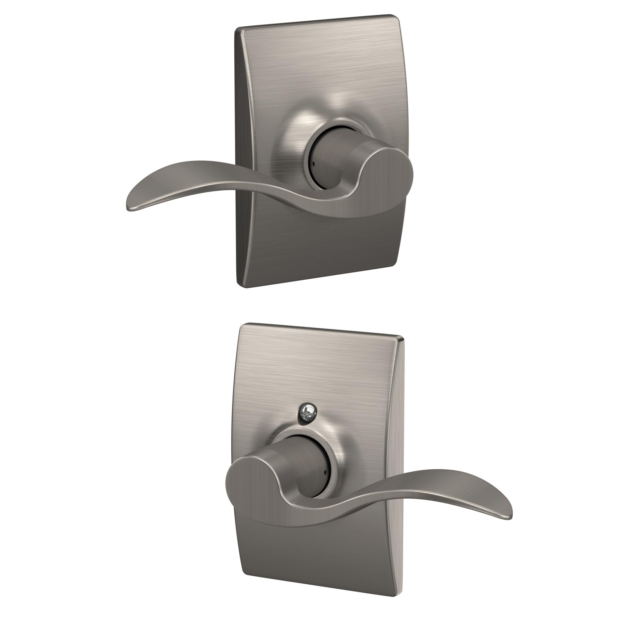 Century Trim with Accent Hall and Closet Lever, Satin Nickel (F10 ACC 619 CEN)