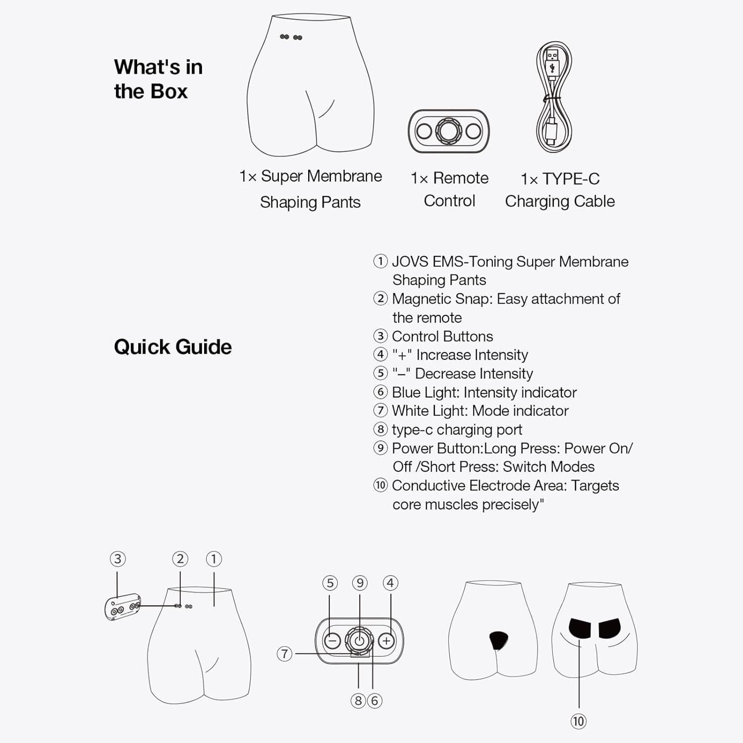 JOVS Toning Shorts for Hip Shaping & Pelvic Floor Muscle Lifting, F Size, Black - Image 7