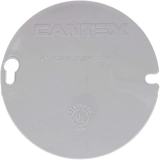CANTEX PVC Plastic Ring Cover, Box Type: Round Ceiling Pan, Number of Gangs: 1, 4" Width, 4" Length