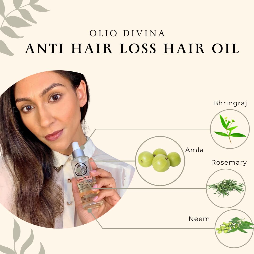 Bhringraj Amla Hair Growth Oil, Olio Divina Rosemary Herbal Pre Wash Hair Oil - Image 2
