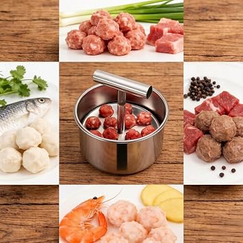 Upgrade 6/12 Ball Manual Meatball Maker Tool, Stainless Steel Meatball Making Mold, Home Cooking Tools for Kitchen (12 Holes)