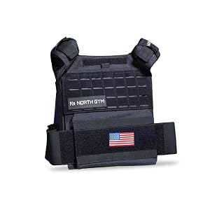 Northgym Adjustable Weighted Vest Incl 3D Weight Plates in 14lbs 20lbs 30lbs 42 5lbs - Optimized Weight Distribution