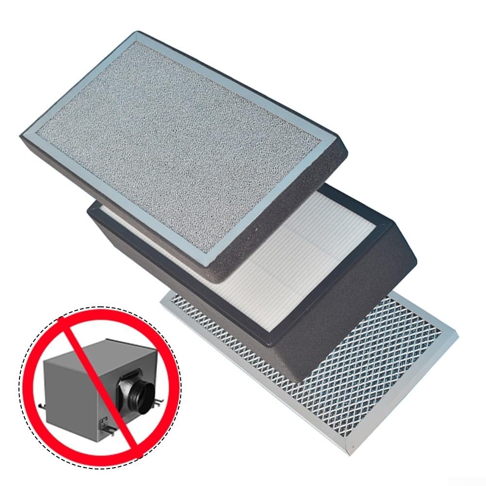 Robusta scatola filtro a 3 strati con filtri HEPA avanzati e carbone attivo (100 mm)