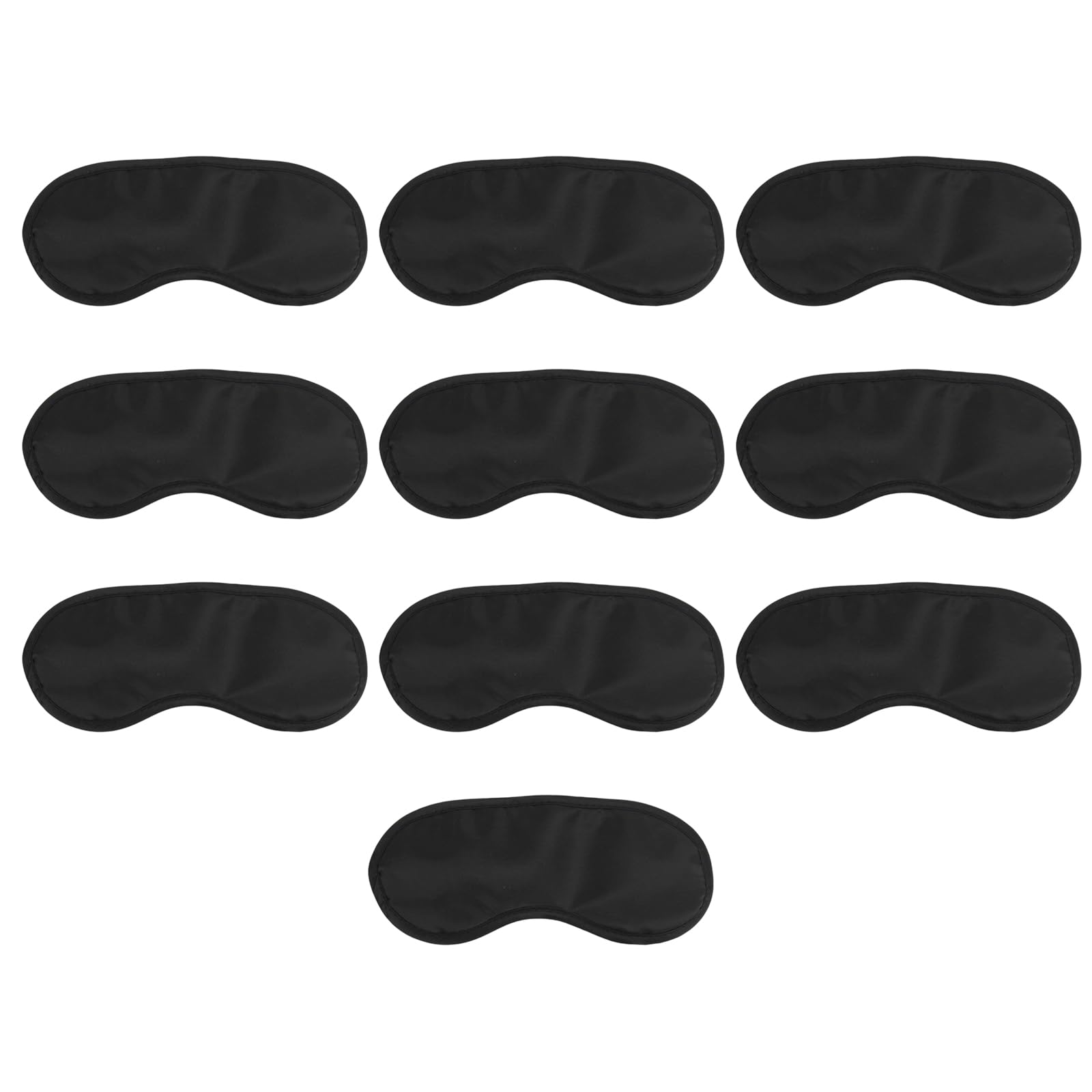10 Pezzi Maschera per Dormire, Mascherina Oscurante per Gli Occhi per Donna e Uomo, Copri Occhi per Dormire con 2 Elastici, per Viaggi, Pisolini, Sonno Notturno (Nero)