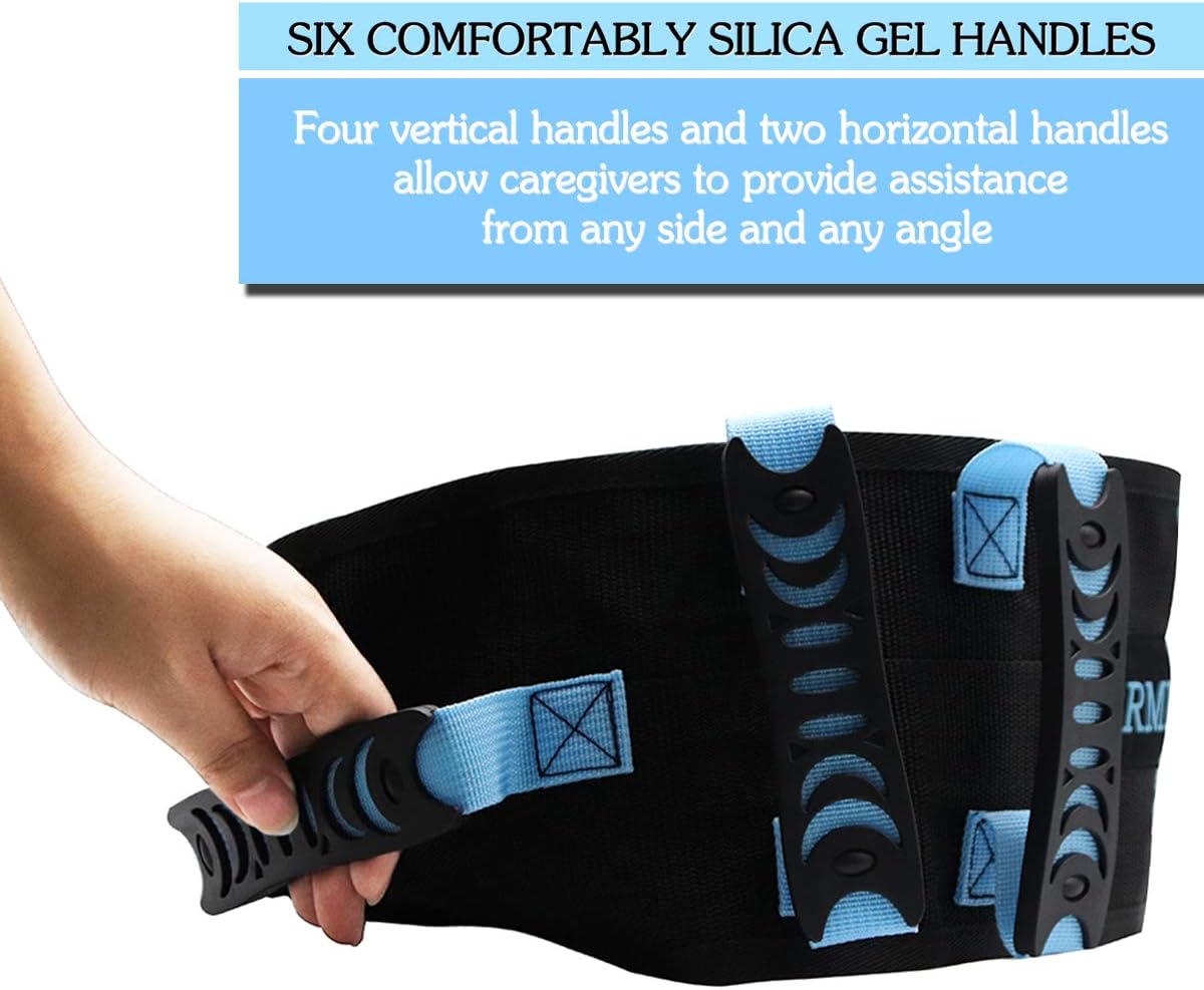 BRMDT Gait Belts Transfer Belts With Handle, Seat Belt for Wheel Chair - Safety Gait Patient Assist-Lift Gait Belt Transfer Belt with Handles, One-click Quick Release Locking Buckle (31"-54")