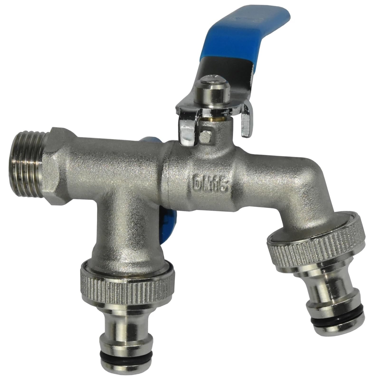 Adaptador de grifo de latón de repuesto para jardín, conector de tanque de agua IBC de 1/2 pulgada, válvula de bola de manguera de riego de 2 vías (SPL11-591-1PCS)