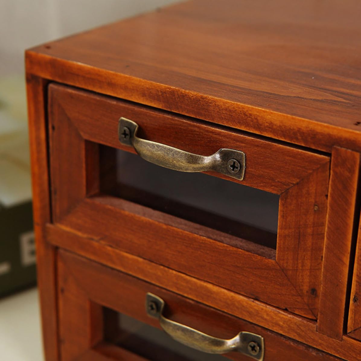 SECFOU Scatola in Legno Vintage con Organizer da Scrivania Multifunzionale per Gioielli Cosmetici e Cancelleria Portaoggetti Salvaspazio per Casa e Ufficio Design Antico Robusto e