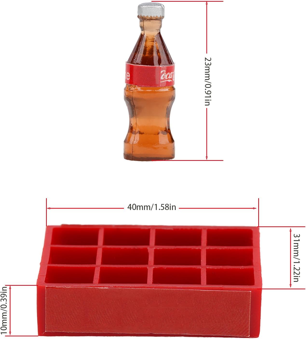 RC Car Mini Coke Bottles with Tray Model Toys Decorative Accessories for SCX10 I II III D90 D110 TF2 Tamiya CC01 Axial Capra TRX4 Etc 1/10 RC Crawler Car Accessories