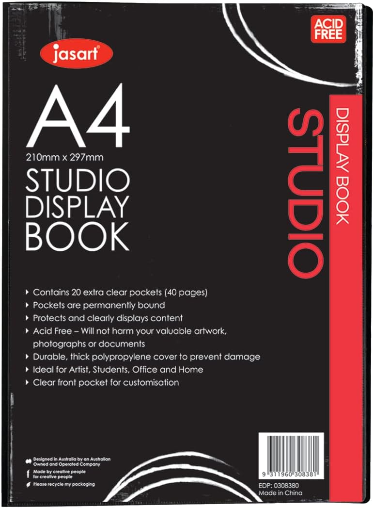 Jasart Studio Display Book with 20 Pockets, Size A4