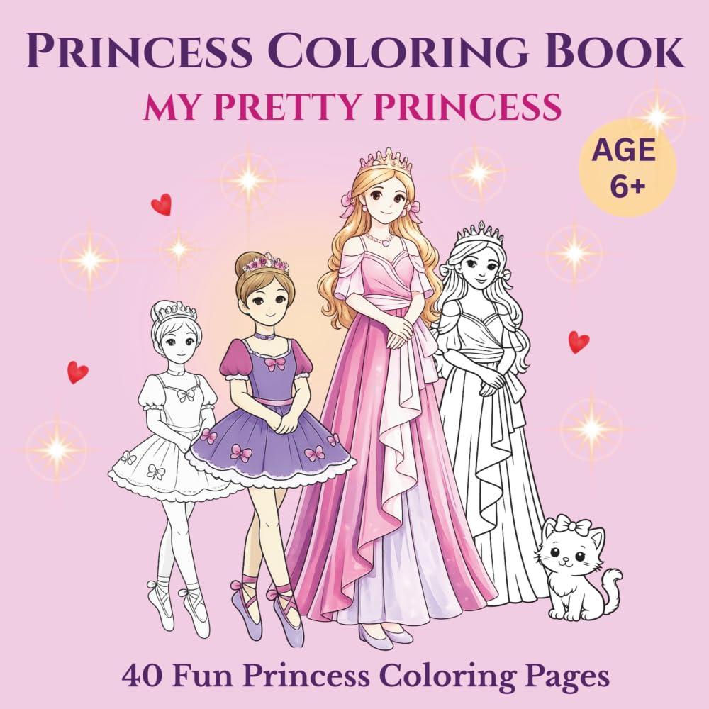 Princess Coloring Book: My Pretty Princess: 40 Fun Princess Coloring Pages