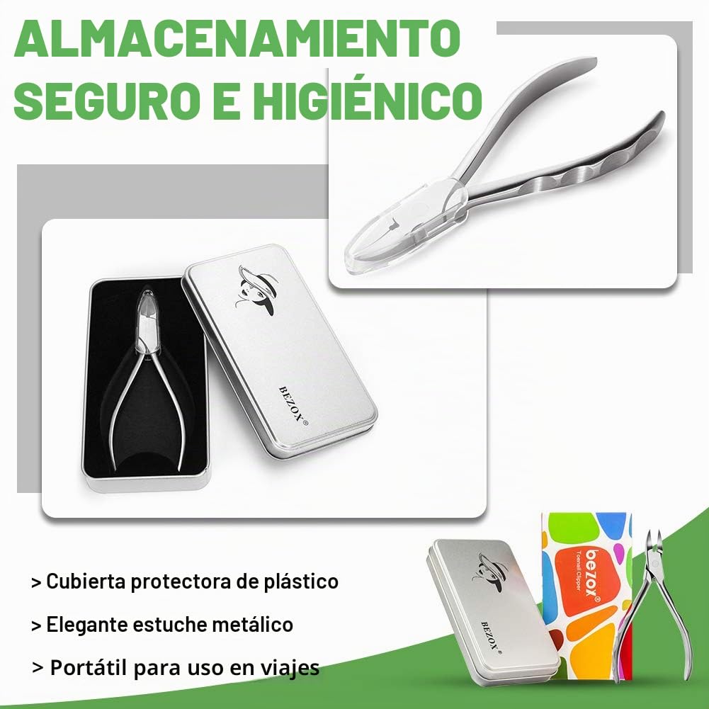 Cortaúñas de precisión BEZOX - Cortaúñas de acero inoxidable con hoja afilada y lisa para uñas gruesas y profundas, y tijeras para uñas de los