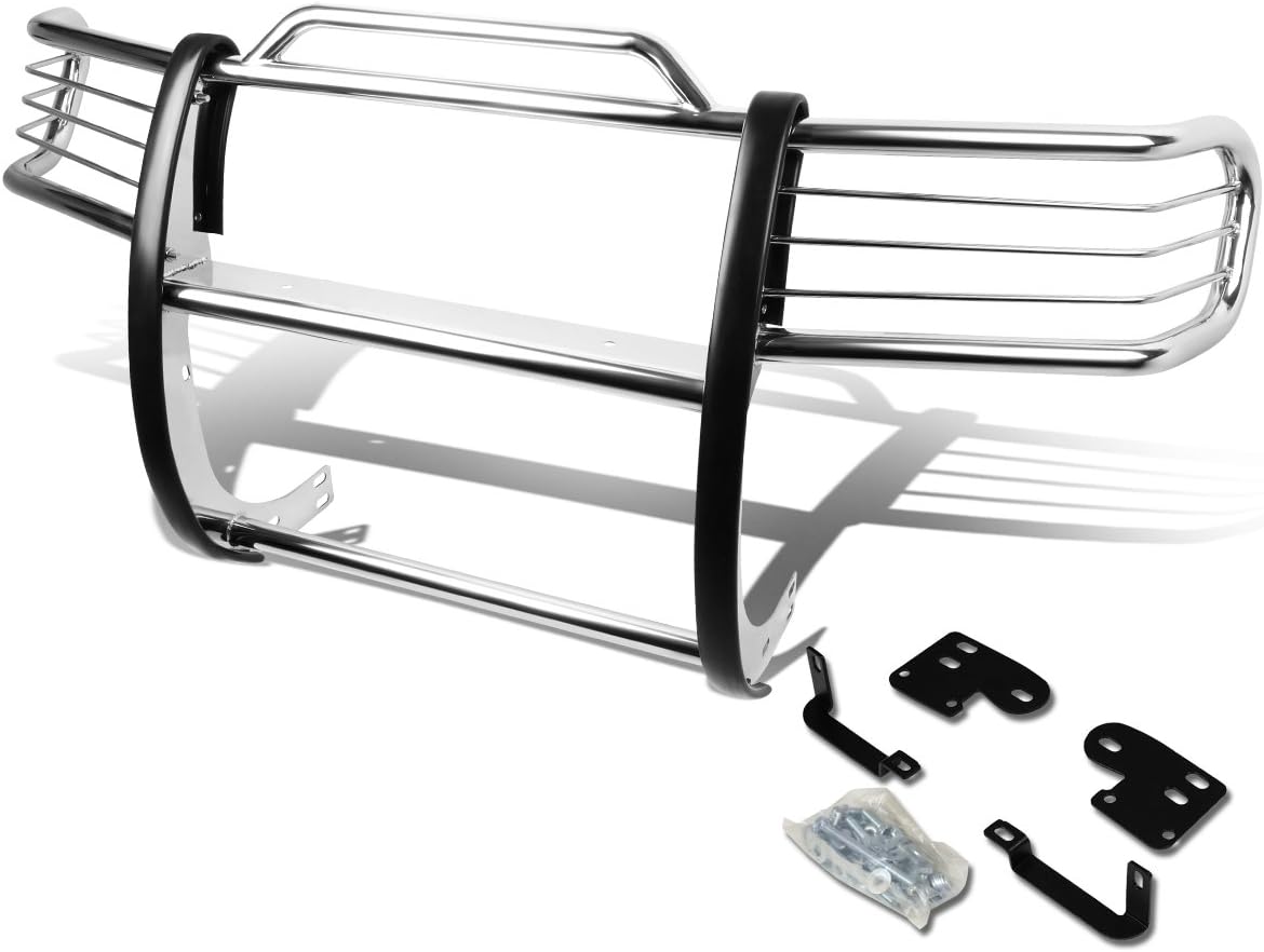 Auto Dynasty Compatible with Frontier Xterra Front Bumper Protector Brush Grille Guard (Chrome)