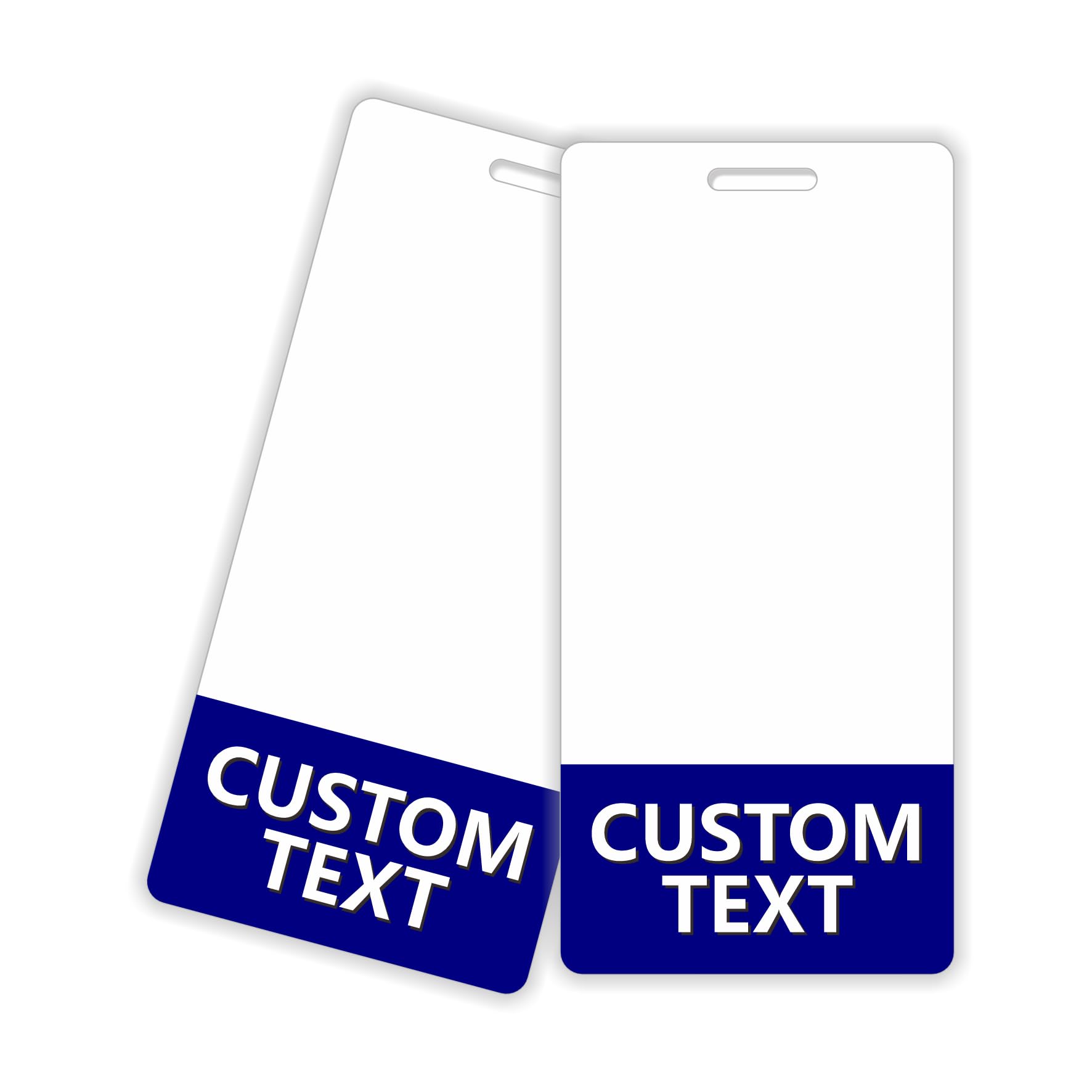 Custom Printed Badge Buddy - in Navy Blue- Vertical (6 Pack) - Print On Both Sides - Durable and Water Resistant Ideal for Teachers, Nurses, Doctors,