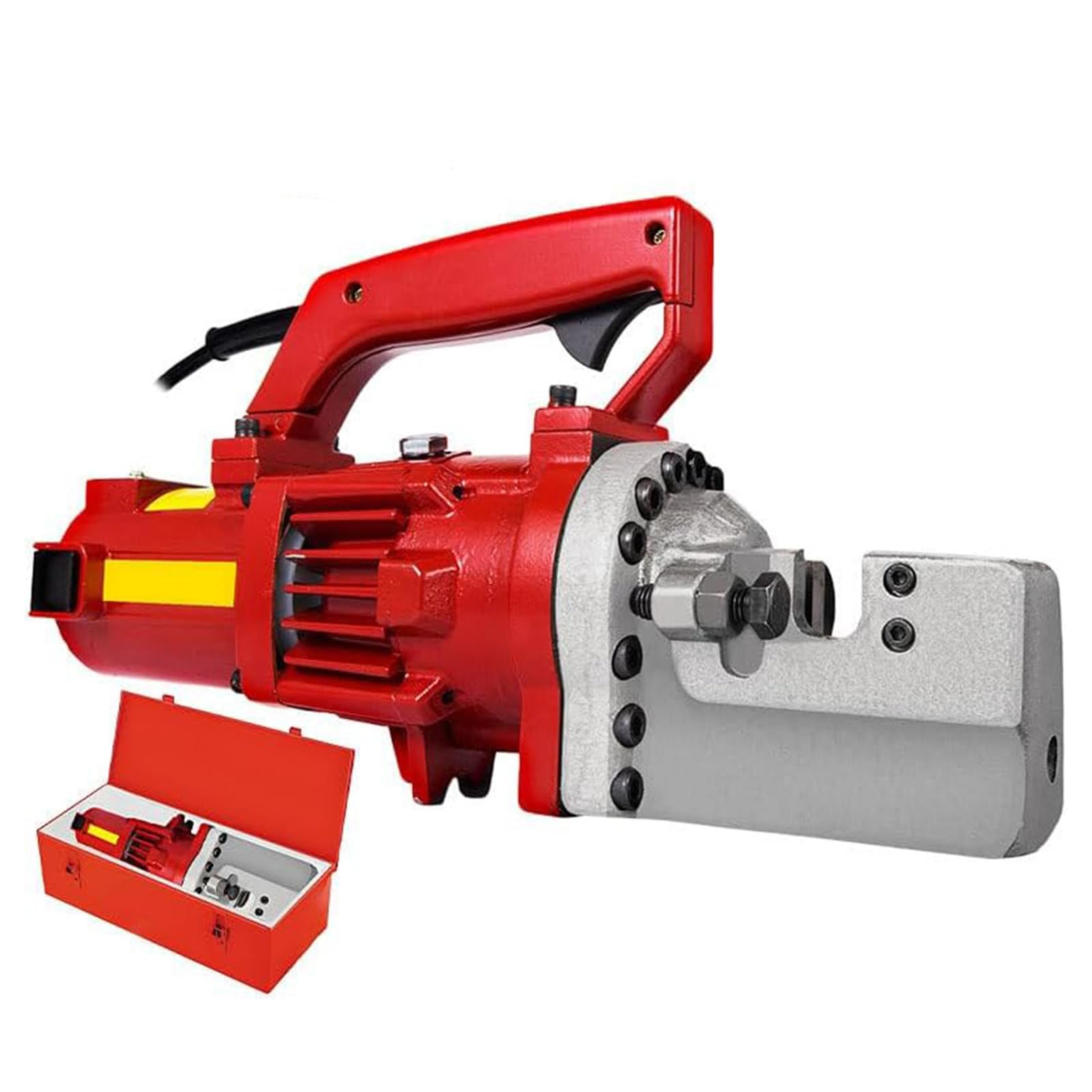 XNZJHPP Portable Electric Hydraulic Rebar Cutters - 1250W, Fast 3-3.5s Cutting Speed, Ideals for Construction Sites, Multiple Cuts Capability, Efficient and Durables Tool (Red 1700W)
