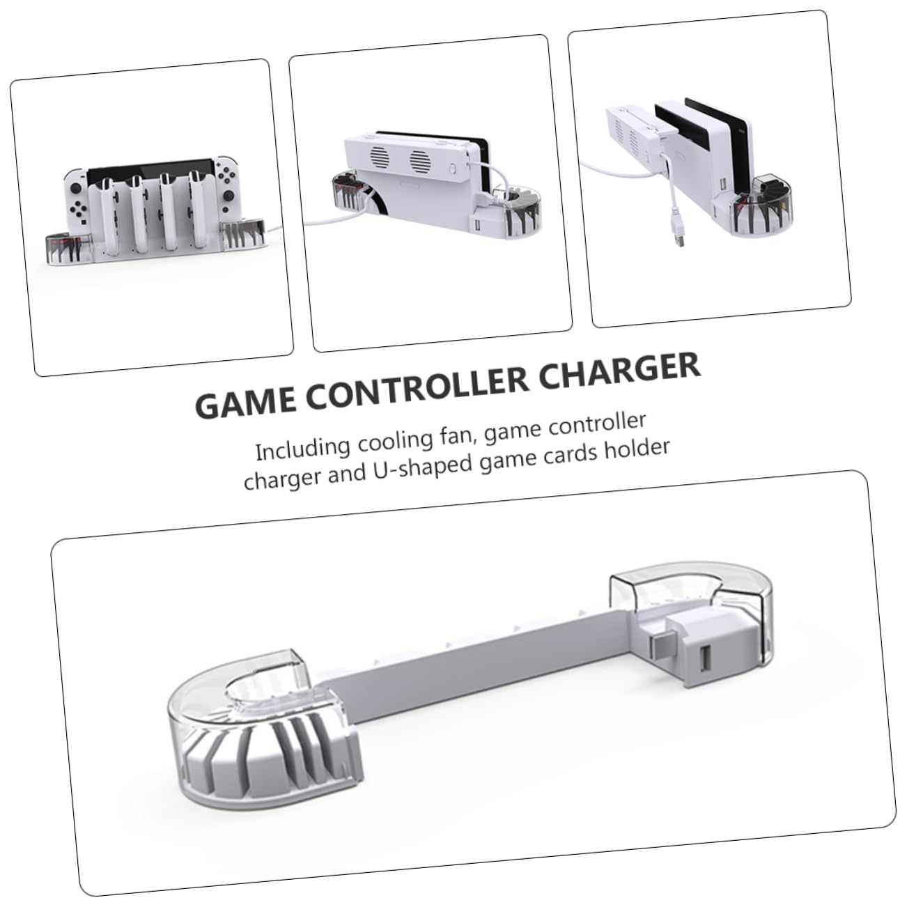 GLEAVI 2 Set caricatore del controller di gioco caricabatterie portatile caricabatterie per controller di gioco caricatore portatile raffrescatore d'aria della consolle addominali bianca