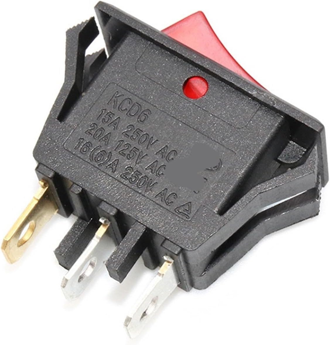 KCD6 AC 15A 250V 20A 125V Switch 2 Position SPST Marine Rocker 3 Pin Green and Red(2p the Red Cap)