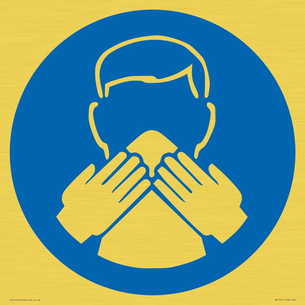 Viking Signs Custom Mandatory: Use a tissue Sign - 300x300mm - S30,Blue/White