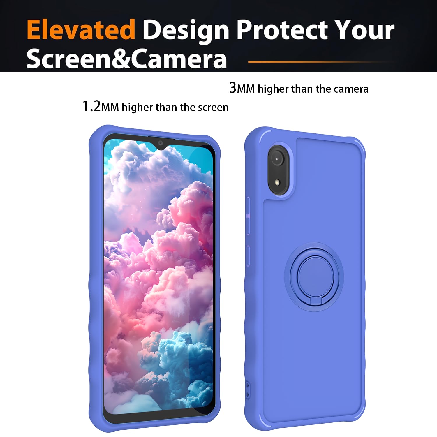 Aroepurt Funda Compatible para Cloud Mobile Stratus C8 Case Carcasa Soporte Cover [con 9H Dureza HD Protector Pantalla] PC + Silicona Soporte DJL-HDX