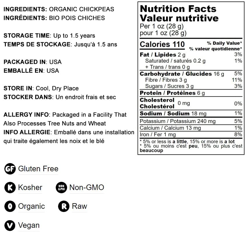 Miniatura 4 de Food to Live Harina de garbanzos orgánica sin gluten, 2 libras sin OMG, garbanzos secos finamente molidos, vegano, kosher, a granel. Alto en folato,